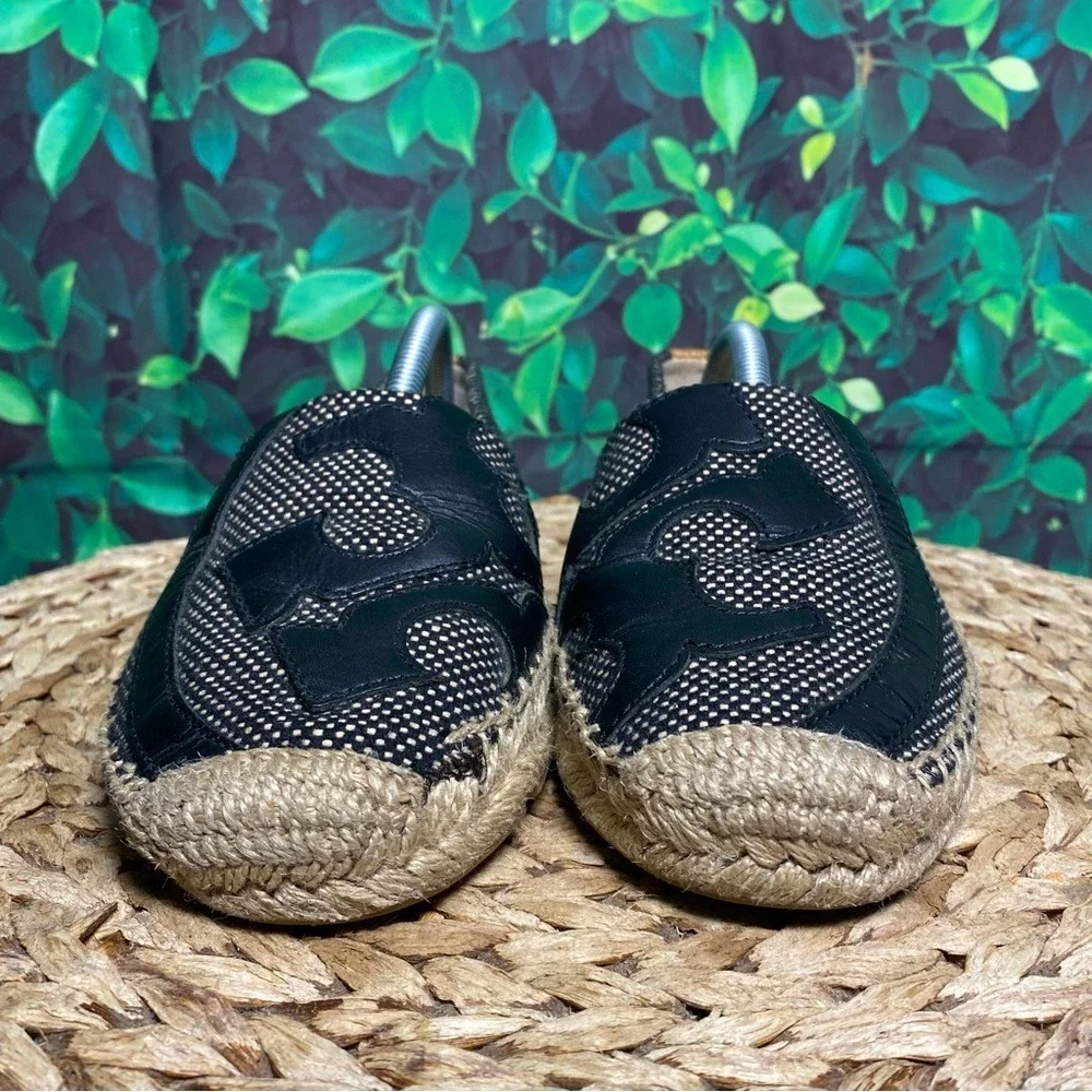 Tory Burch espadrille black leather double T